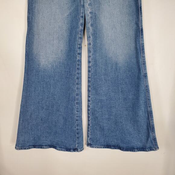Mother The Tab Roller Skimp Wide Leg Jeans From Out Of Town Blue USA Size 24 - Picture 7 of 13